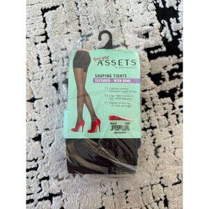 SPANX by Assets Shapring Black Wishbone Textured Tights Size 1 NEW NWT